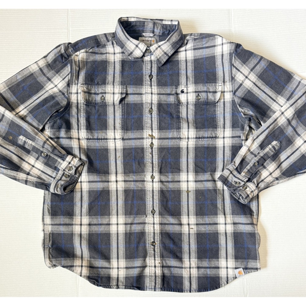 CARHARTT - Men's Flannel Shirt - Plaid Long Sleeve 101294 - X-Large XL